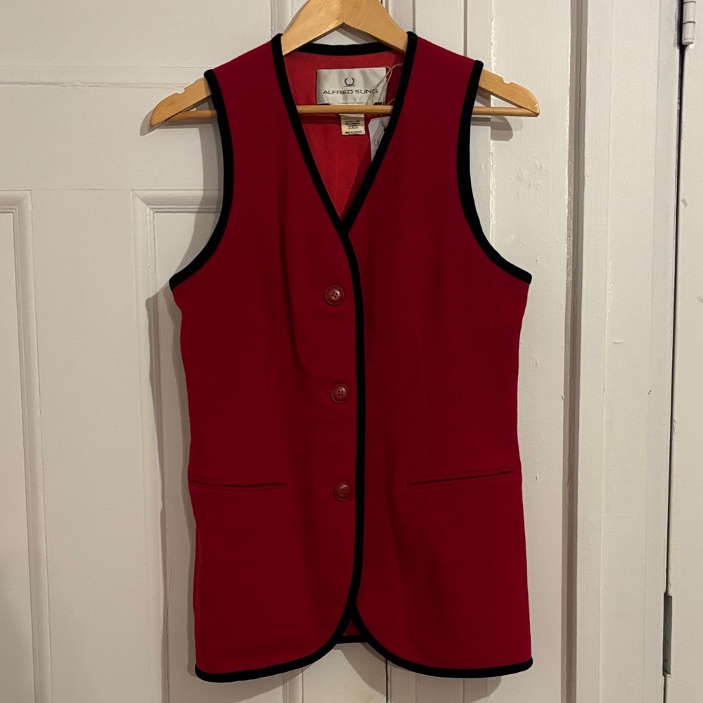 Red and black vest